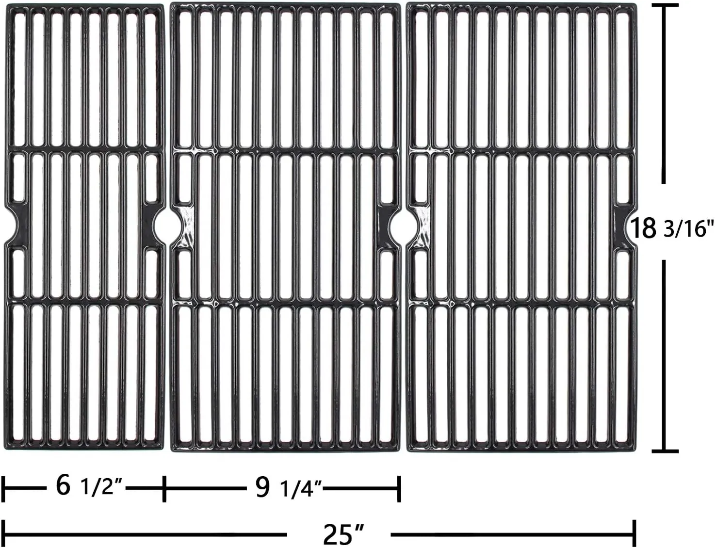 Hongso Porcelain Cast Iron Grill Grates for CharBroil Performance 5 Burners 463347519 463373019, for 4 Burners 463342118 463342119 463347017 463332718 463376217 463376519 463376619 463376419, 3 Packs