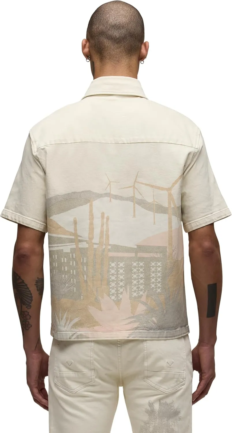 HUDSON Men's Short Sleeve Button Up Camp Shirt