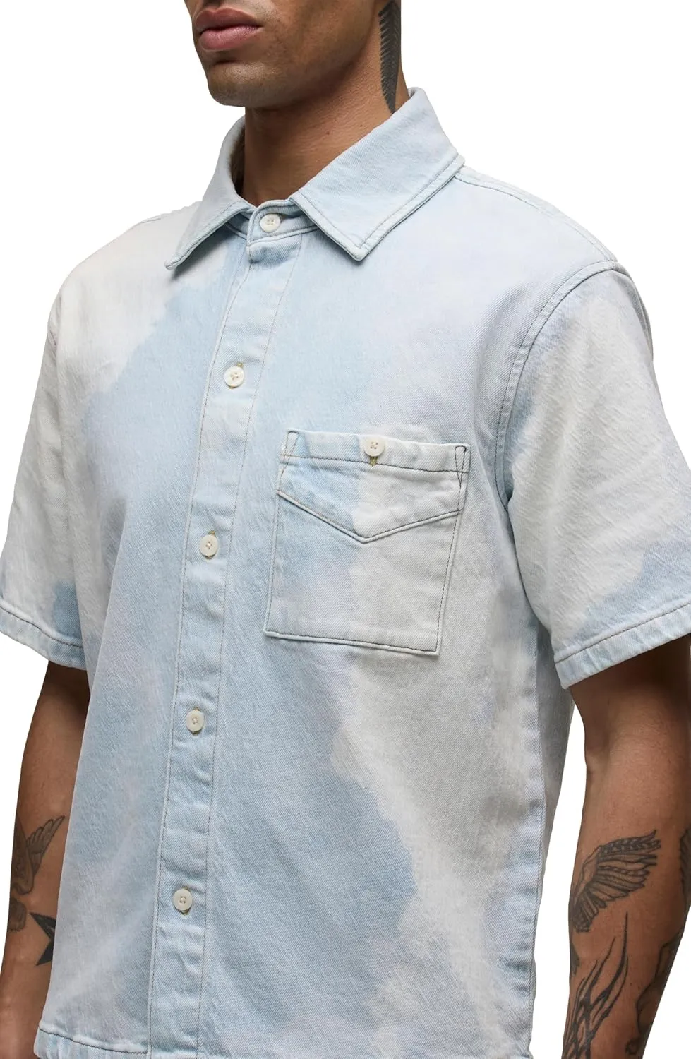 HUDSON Men's Short Sleeve Button Up Camp Shirt