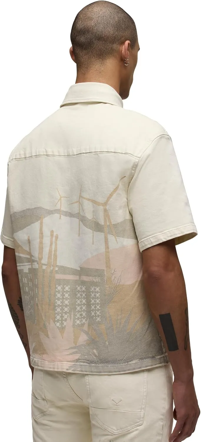 HUDSON Men's Short Sleeve Button Up Camp Shirt