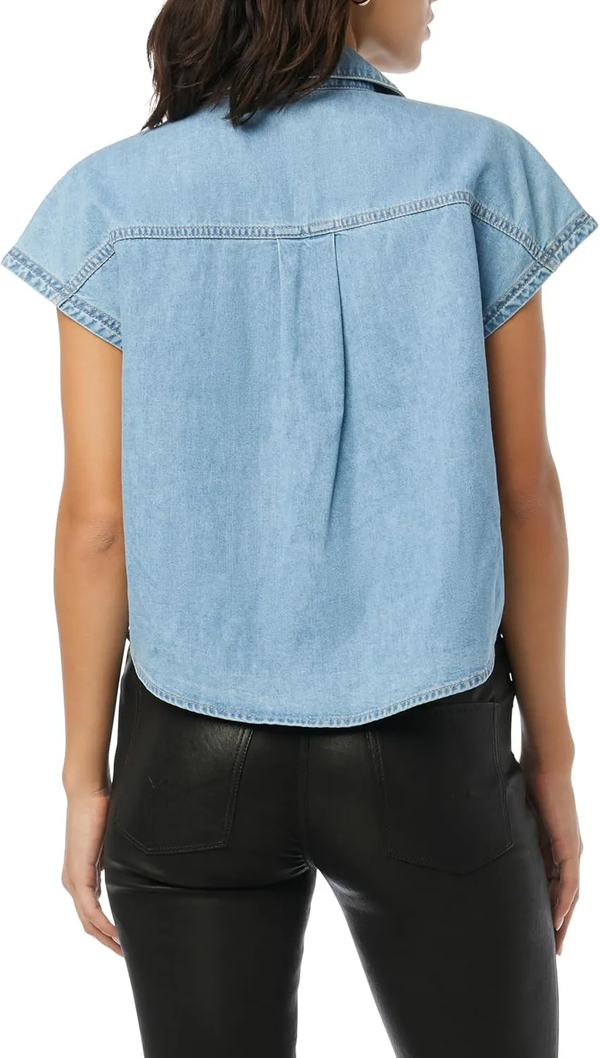 HUDSON Women's Sleeveless Button Down Camp Shirt