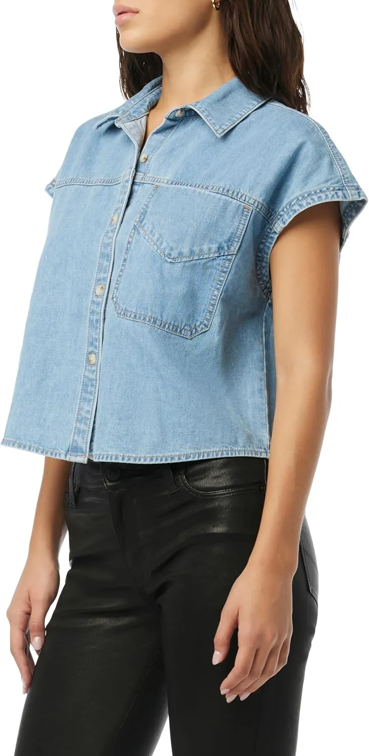HUDSON Women's Sleeveless Button Down Camp Shirt