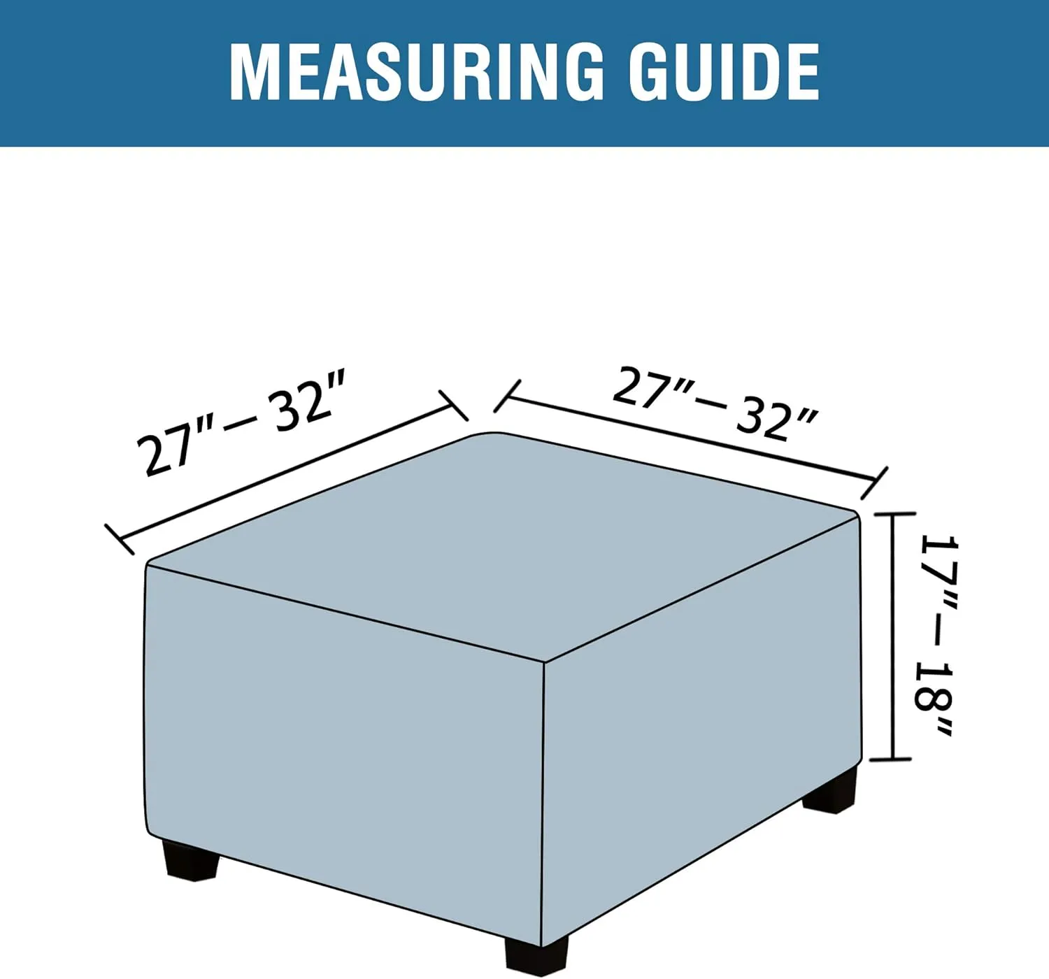 H.VERSAILTEX Square Ottoman Covers Ottoman Slipcovers Folding Storage Stool Furniture Protector Form Fit with Elastic Bottom, Stretch High Spandex Small Checks Jacquard Fabric(Large,Sand)