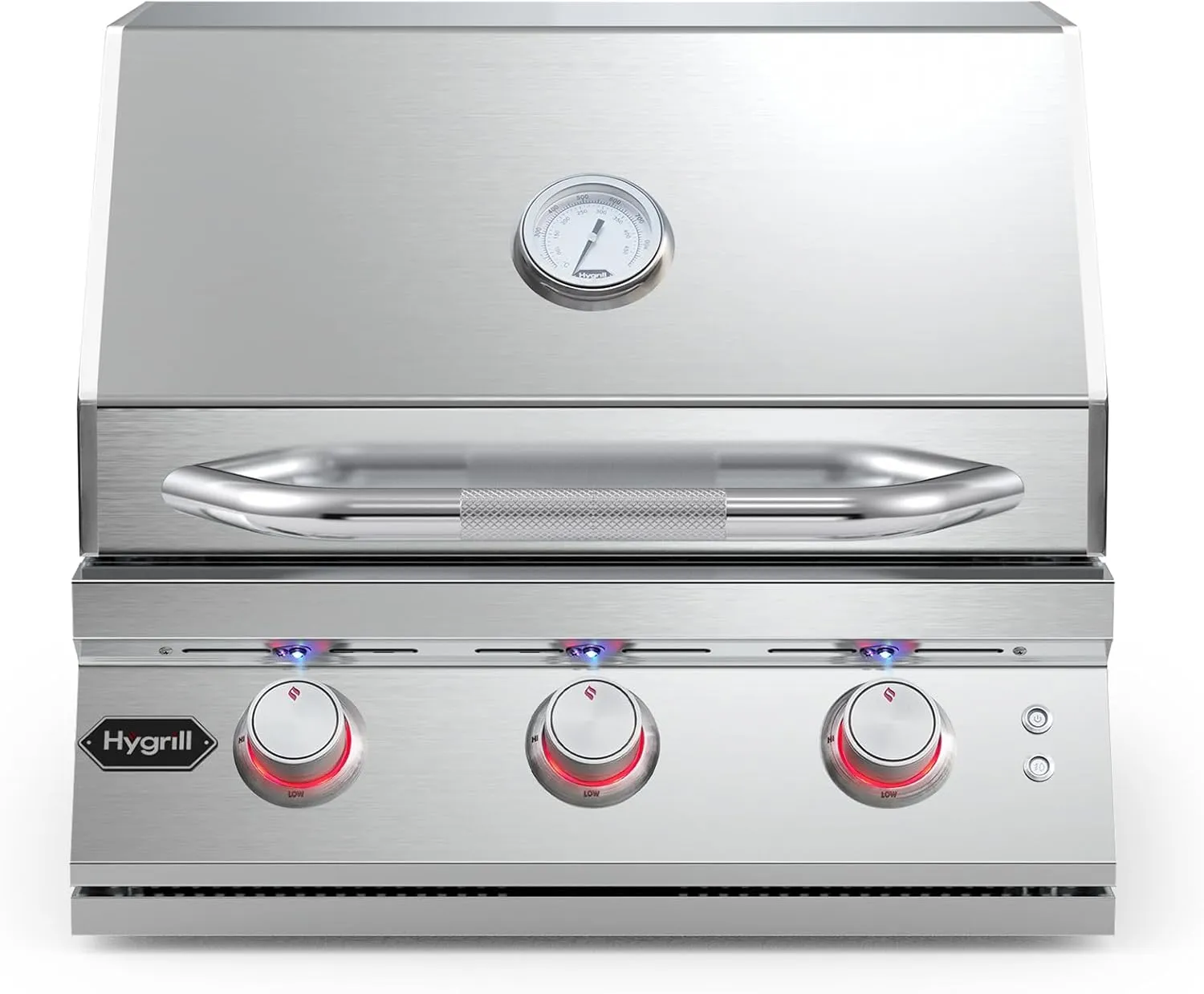 Hygrill Premium XTR 3-Burner Built In Grill, Stainless Steel Grill Head for Outdoor Kitchen and BBQ Grill Island, Heavy Duty Natural Gas Grill