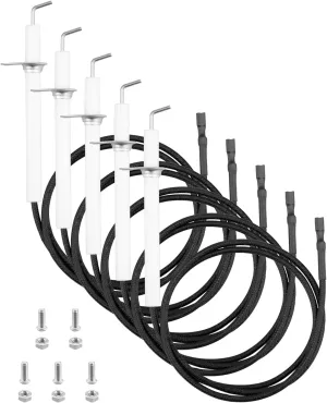 Igniter Wire Kit Replacement Fit for Vermont Castings VM400 VCS5007 Ceramic Igniter Electrode BHG Grill Parts VM400XBP VM400XBP JA460 28" Ceramic Stainless Steel Material with Mounting Screws 5Pcs