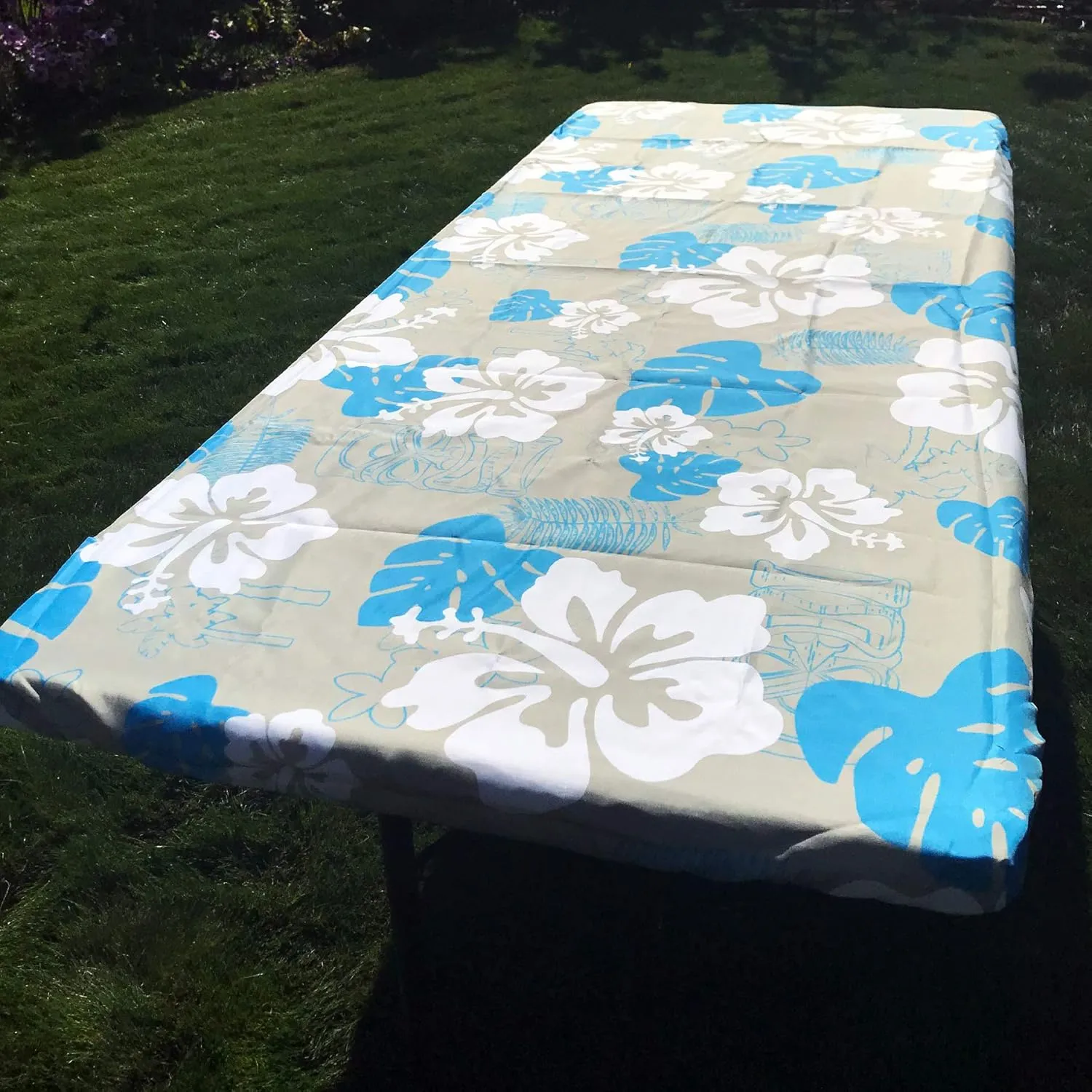 In the Breeze 8005 Tropical 30 Inch x 72 Inch Fitted Tablecloth