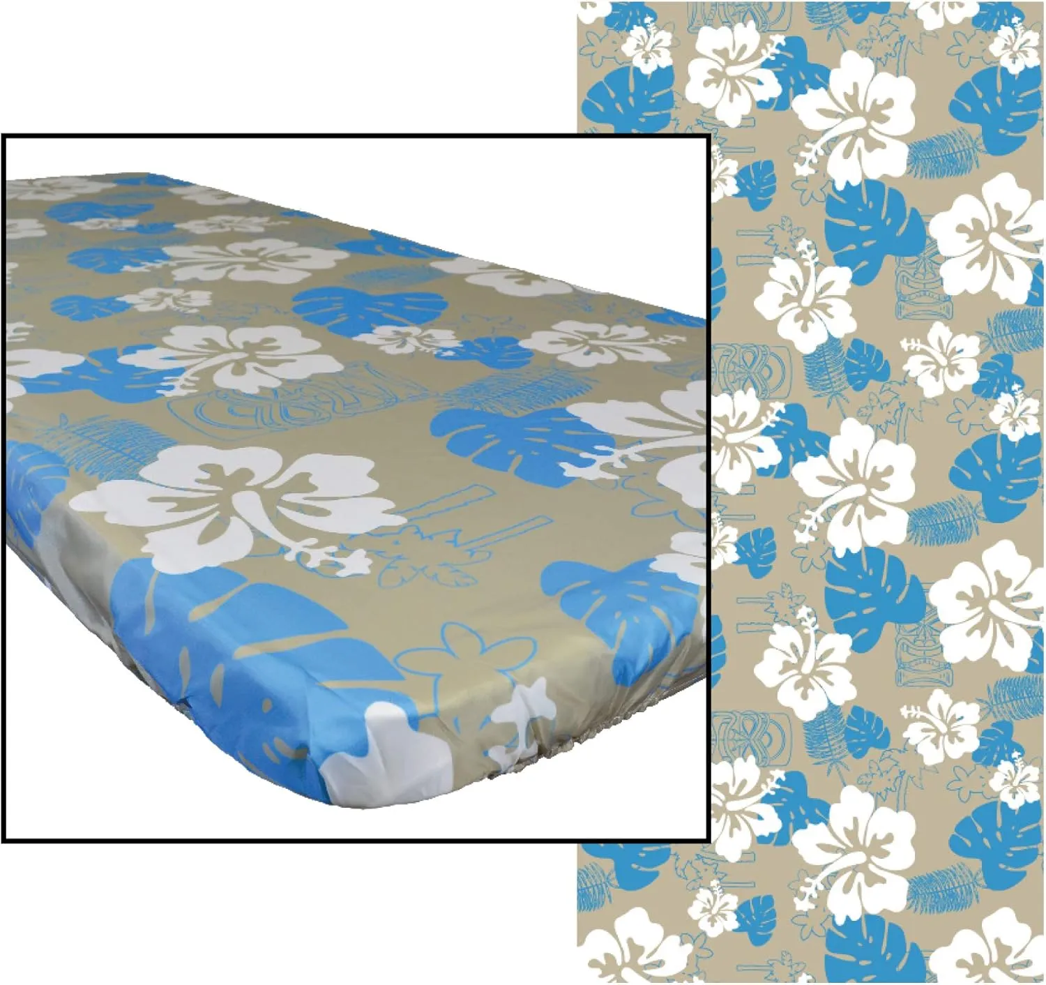 In the Breeze 8005 Tropical 30 Inch x 72 Inch Fitted Tablecloth