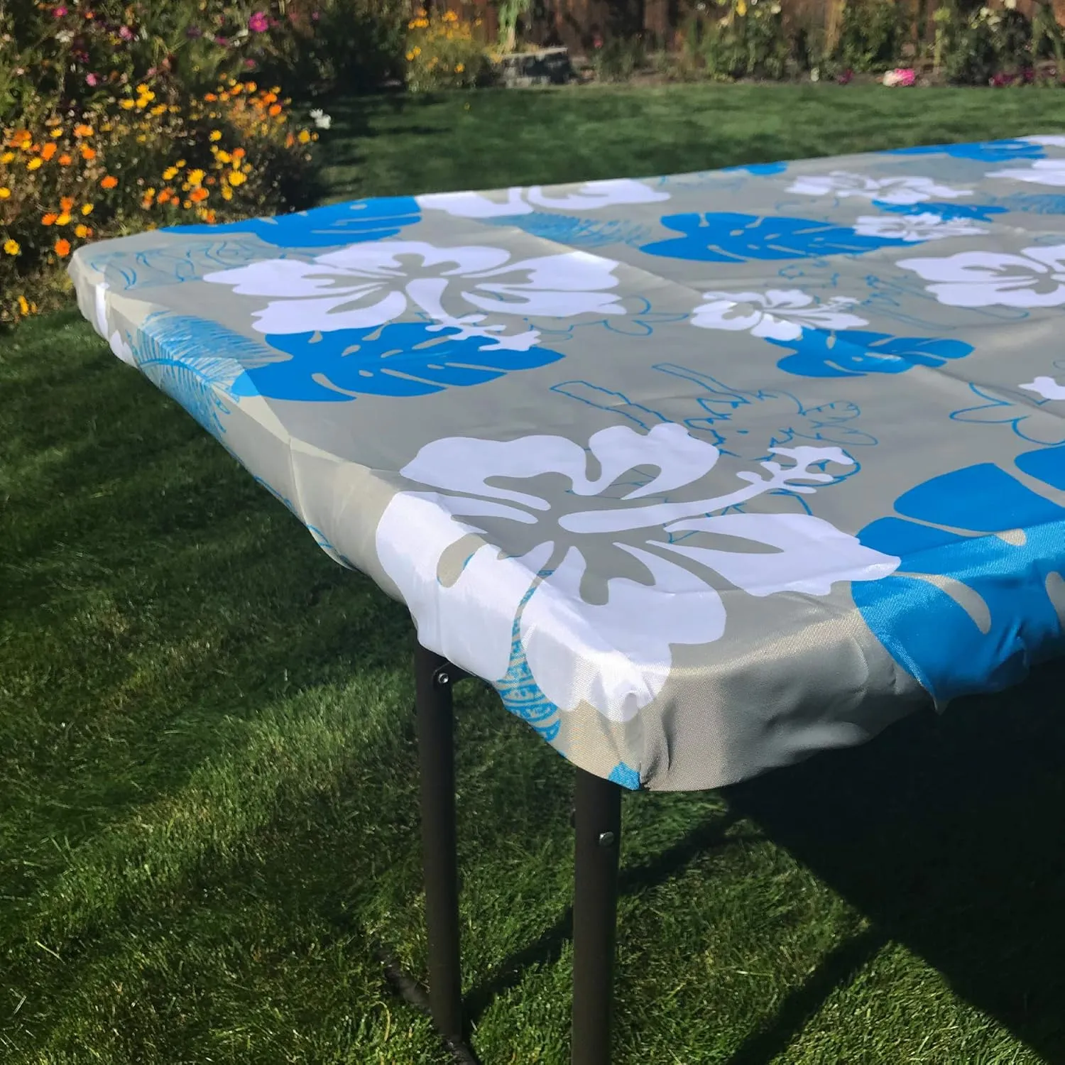 In the Breeze 8005 Tropical 30 Inch x 72 Inch Fitted Tablecloth
