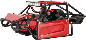 INJORA 34g Rock Buggy Body Shell Nylon Chassis Kit for SCX24 C10 JLU Bronco Base Camp Axial 1/24 RC Crawler Car Upgrade Parts（Red）