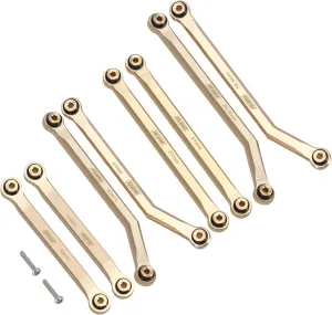 INJORA Brass High Clearance Front 4 Links Set 37g Heavy Brass Links for SCX24 C10 JLU Bronco Base Camp Axial 1/24 RC Crawler Car, 8PCS