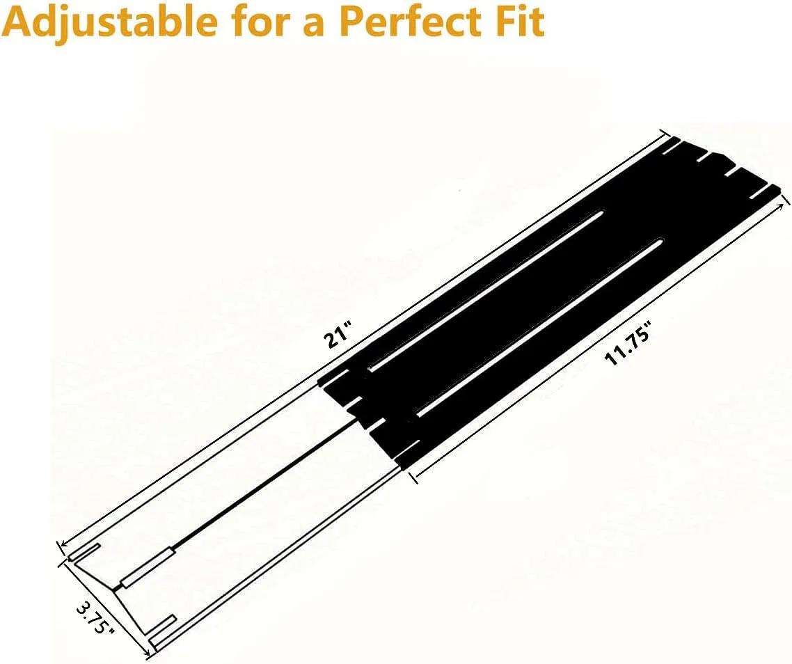 KEESHA Universal Heat Plates Tent Shield Grill Parts Porcelain Steel Adjustable Burner Cover Flame Tamer for Nexgrill Parts Charbroil and Other Barbecue Gas Grill