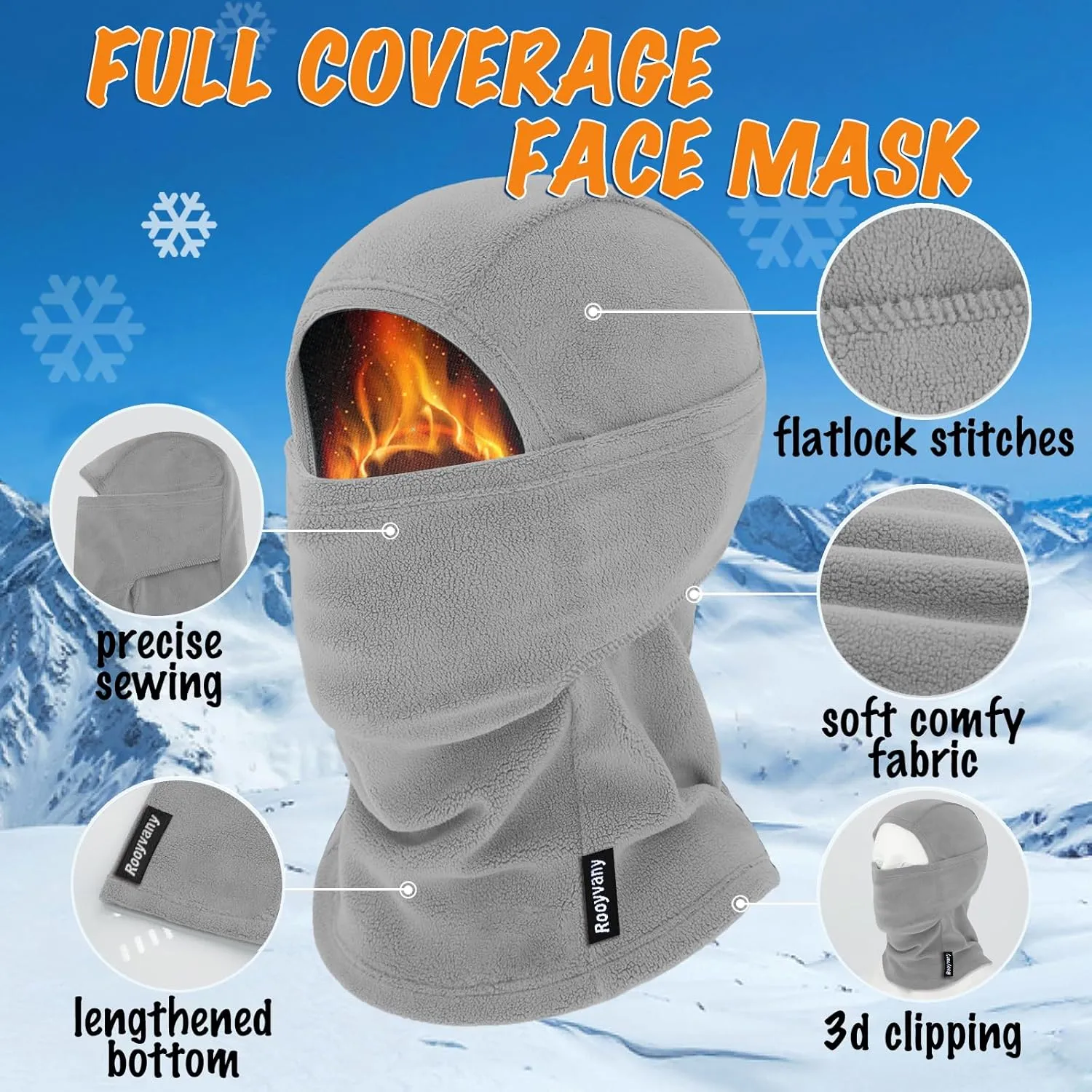 Kids Fleece Balaclava Ski Mask for Boys Girls, Thermal Lightweight Windproof Face Mask for Winter Activities