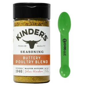Kinders Seasoning Buttery Poultry Blend and Rub 5 oz - (Pack of 1) 2 in 1 Measuring Spoon Included
