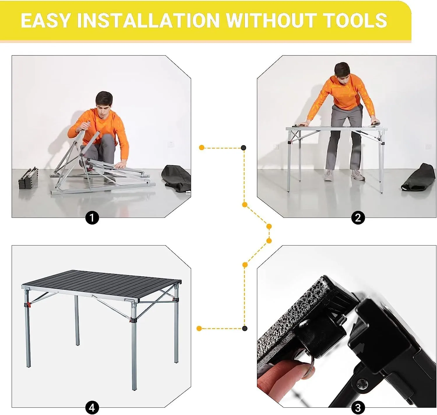 KingCamp Aluminum Folding Camp Table - Lightweight, Portable, Roll Up for Outdoor Camping, Picnic, Barbecue