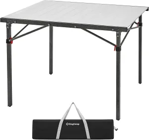 KingCamp Aluminum Folding Camp Table - Lightweight, Portable, Roll Up for Outdoor Camping, Picnic, Barbecue