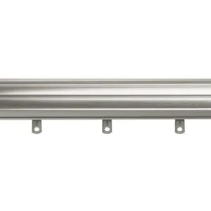 Kirsch Designer Metals 1 3/8 Inch Diameter Fluted Traverse Curtain Rod Set with Plain Slides, 120 - 180 Inches
