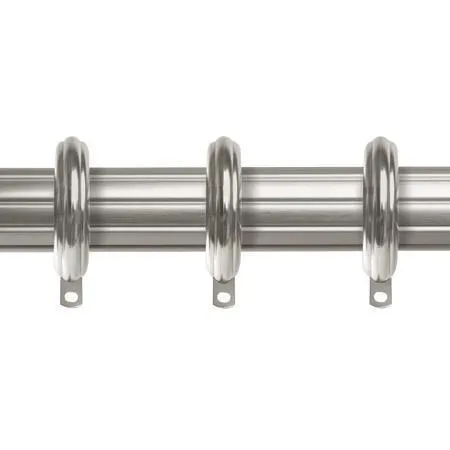 Kirsch Designer Metals 1 3/8 Inch Diameter Fluted Traverse Curtain Rod set with Rings, 66 - 120 Inches