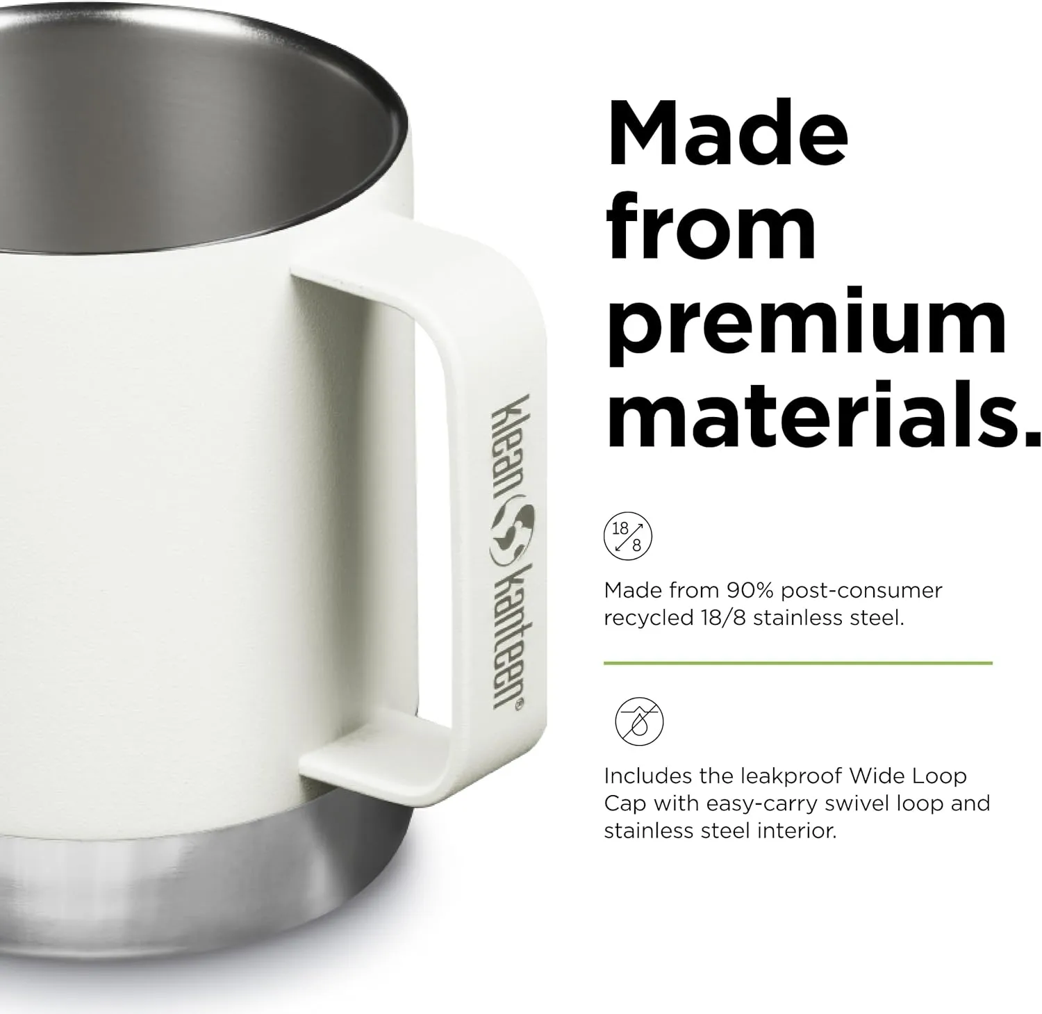 Klean Kanteen Camp Mug 12 Oz Matte White