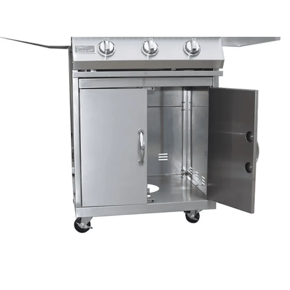 Kokomo Grills 26 Inch 3 Burner Cart Model BBQ Grill with Locking Casters