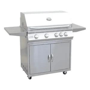 Kokomo Grills 32 Inch 4 Burner Cart Model BBQ Grill with Locking Casters