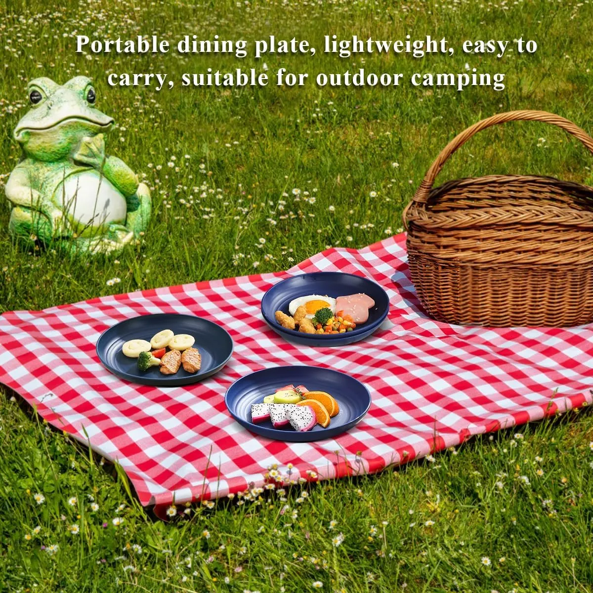 Kyraton Large Deep Plastic Plates 8 Pieces, 9 Inch Dinner Plates, Unbreakable And Reusable Light Weight Dinner Plates Pasta and Dumpling Bowl Microwave Safe