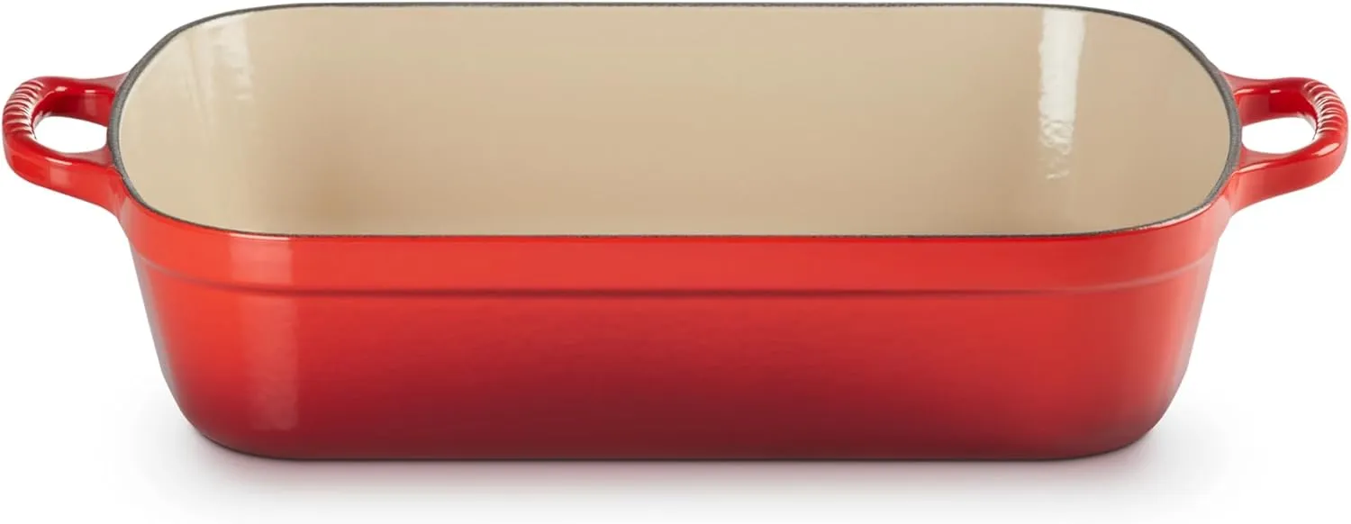 Le Creuset Enameled Cast Iron Signature Rectangular Roaster, 5.25 qt. (11.7" x 16.8") , Cerise