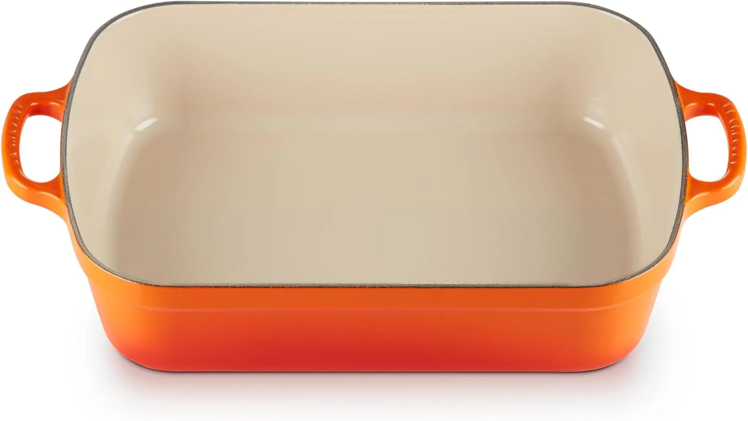 Le Creuset Enameled Cast Iron Signature Rectangular Roaster, 5.25 qt. (11.7" x 16.8") , Flame