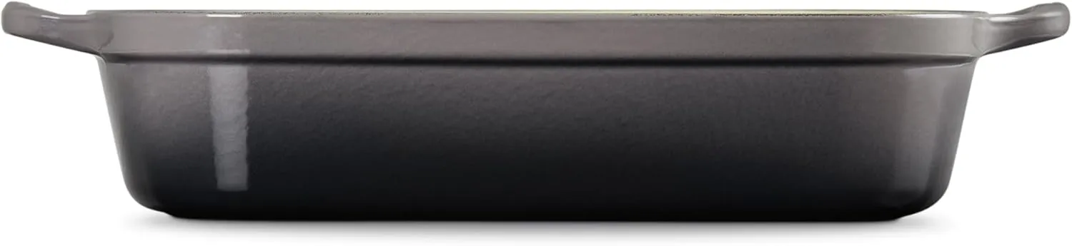 Le Creuset Enameled Cast Iron Signature Rectangular Roaster, 5.25 qt. (11.7" x 16.8") , Oyster