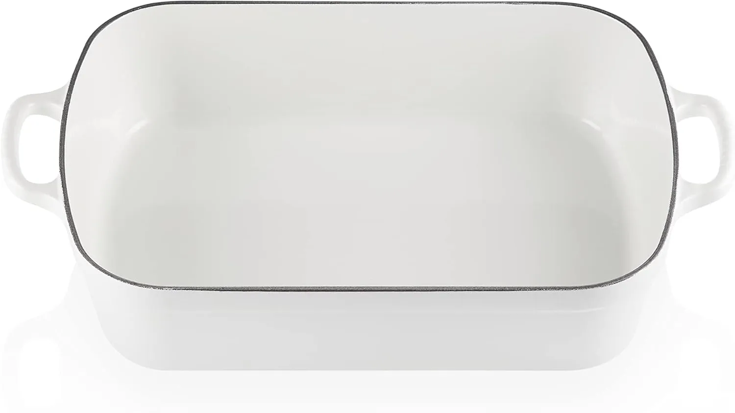 Le Creuset Enameled Cast Iron Signature Rectangular Roaster, 5.25 qt. (11.7" x 16.8") , White