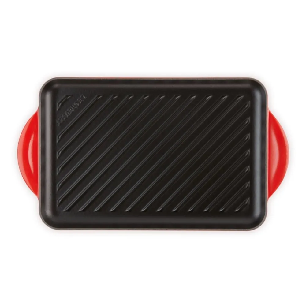 Le Creuset Tradition cast iron rectangular grill 32x22 cm.