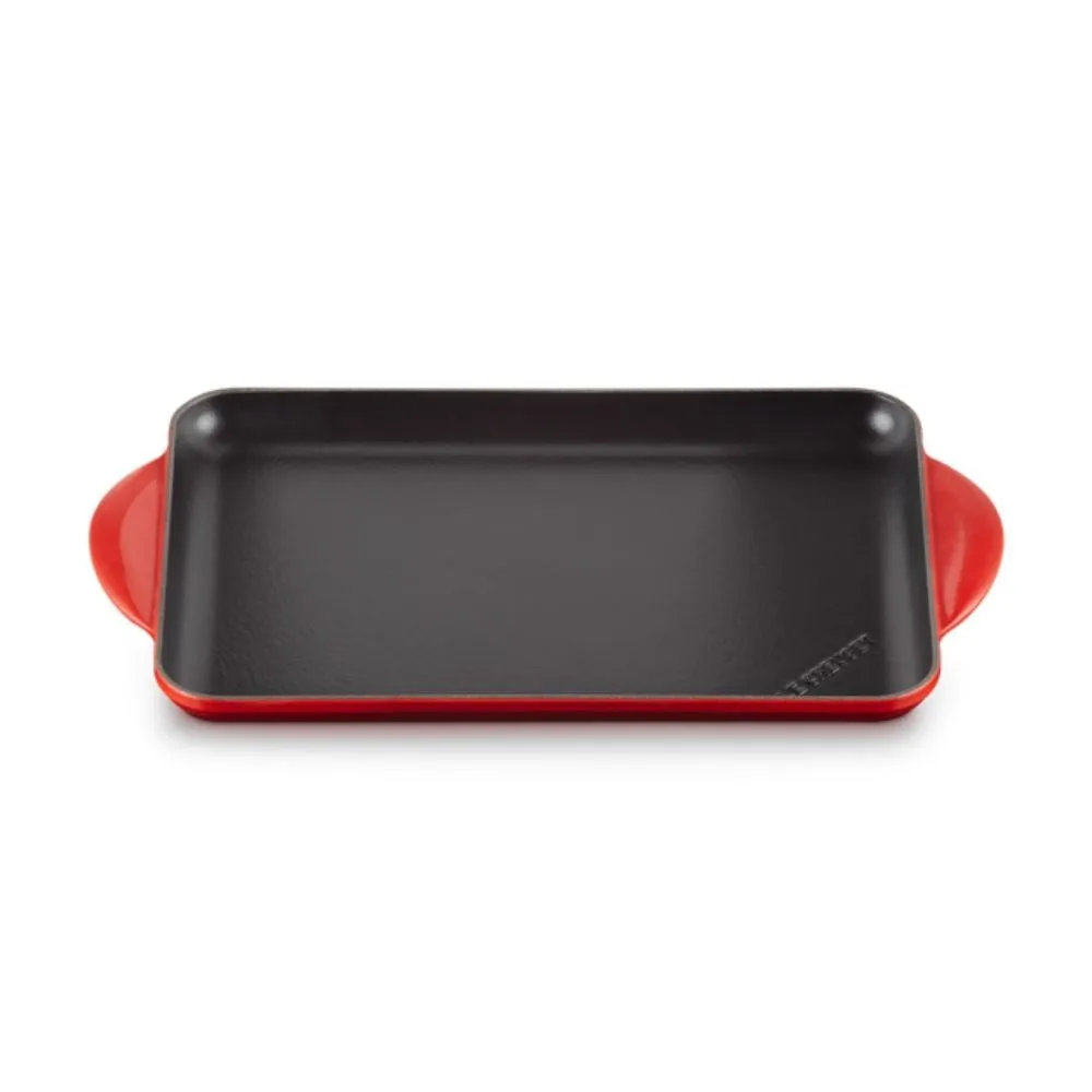 Le Creuset Tradition cast iron rectangular grill 32x22 cm.