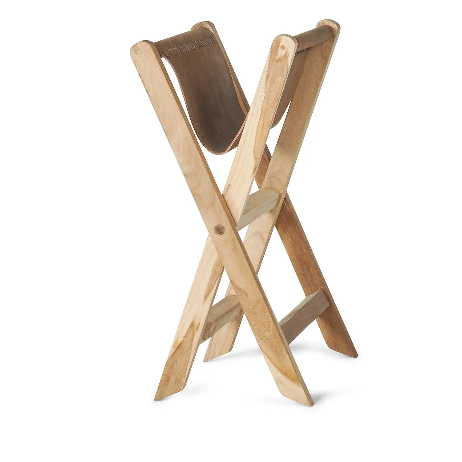 Leather Folding Stool Chocolate