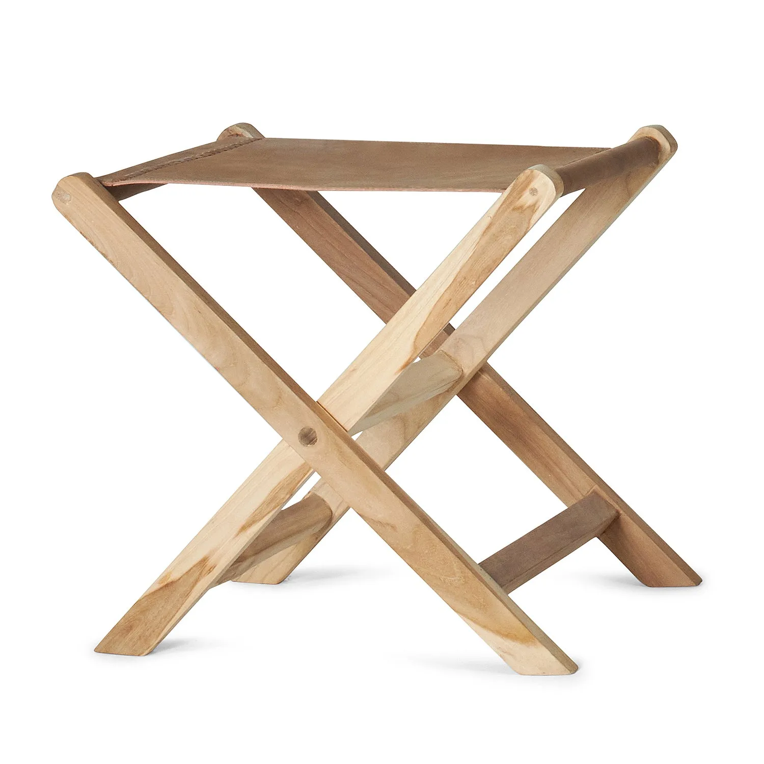 Leather Folding Stool Chocolate