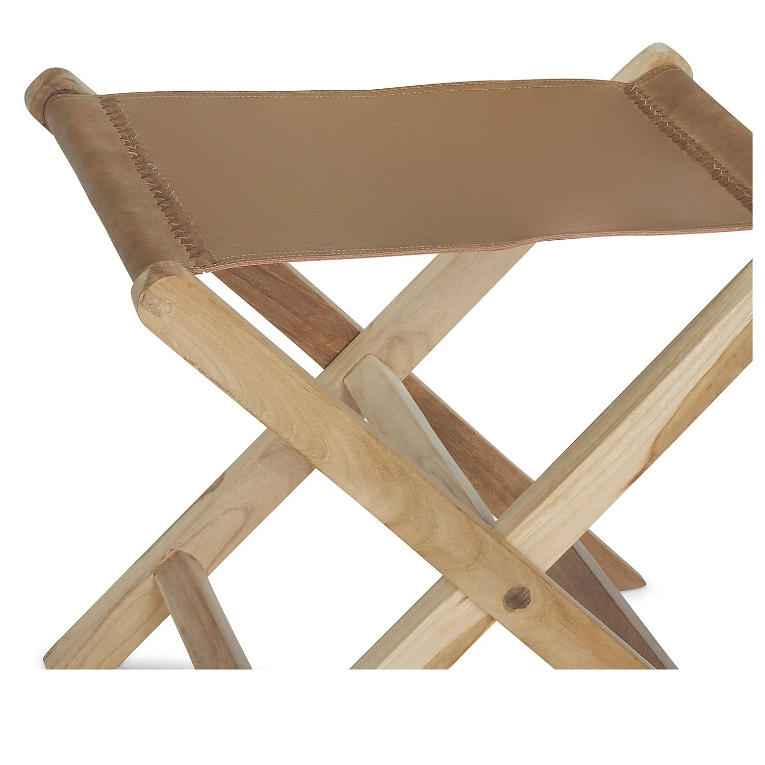 Leather Folding Stool Chocolate