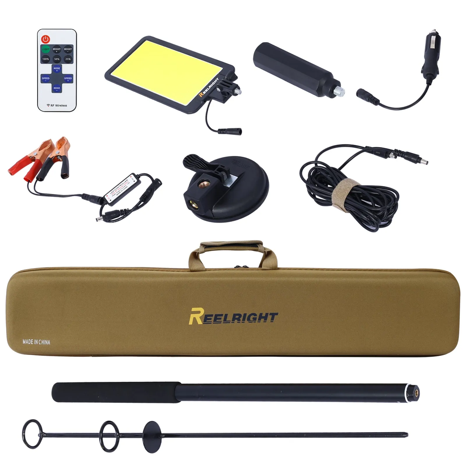 Led Camping Light, 12V 10000 Lumen Super Bright Portable Outdoor Lights with Telescoping Pole Suction Cup Magnetic Base, Flood Lamp for Outdoors Camp, Fishing, Picnic, BBQ, Power Failure