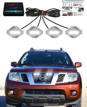 LED Front Grill Lights for Nissan Frontier 2009-2021 Raptor Lights fit S SV Prox PRO4X SL OEM Grille Accessories (White)