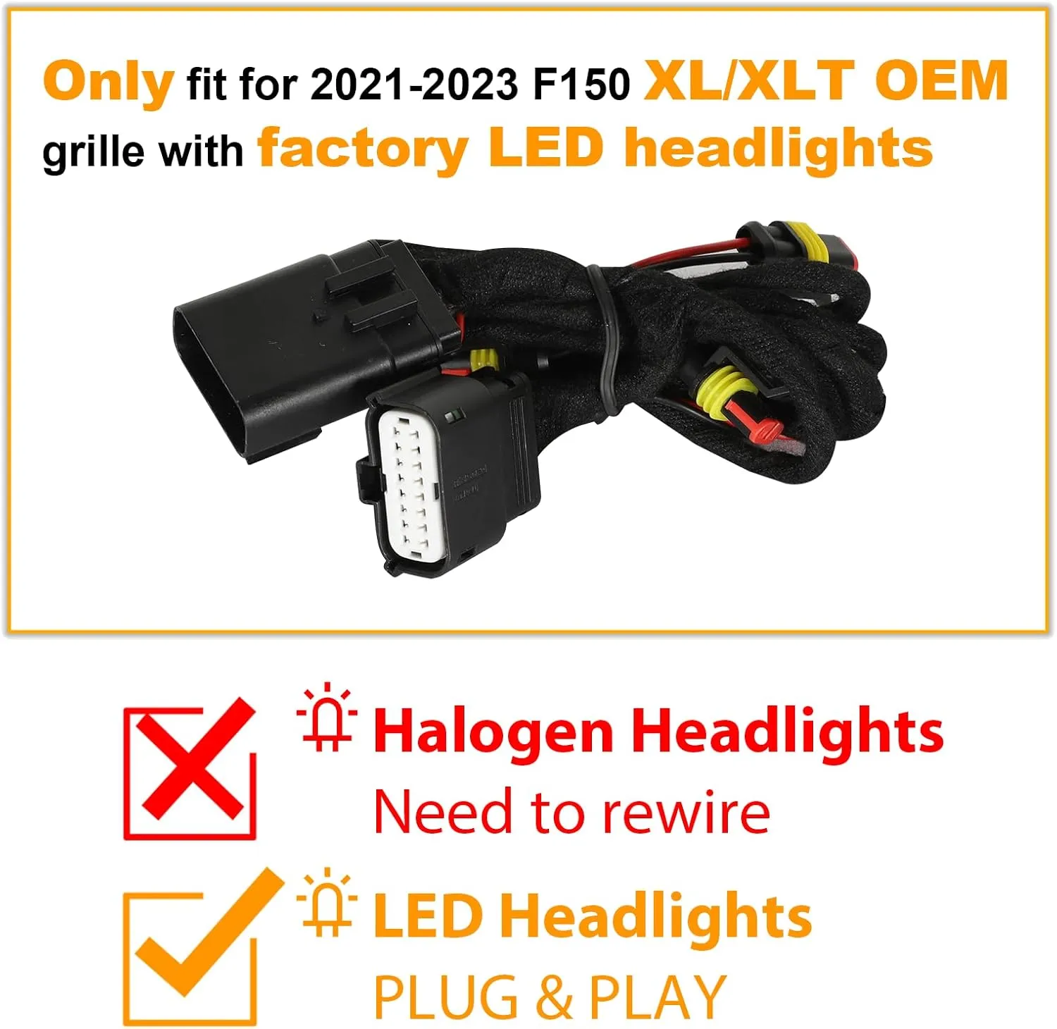LED Grill Light Only for 2021 2022 2023 F150 XL XLT OEM Grille with Original LED Headlights,White Raptor Lights