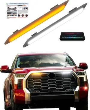 LED Grille Light Bars for Toyota Tundra TRD Off Road and TRD Sport 2022 2023 2024 2025 OEM Grill Lights with DRL and Turn Signals