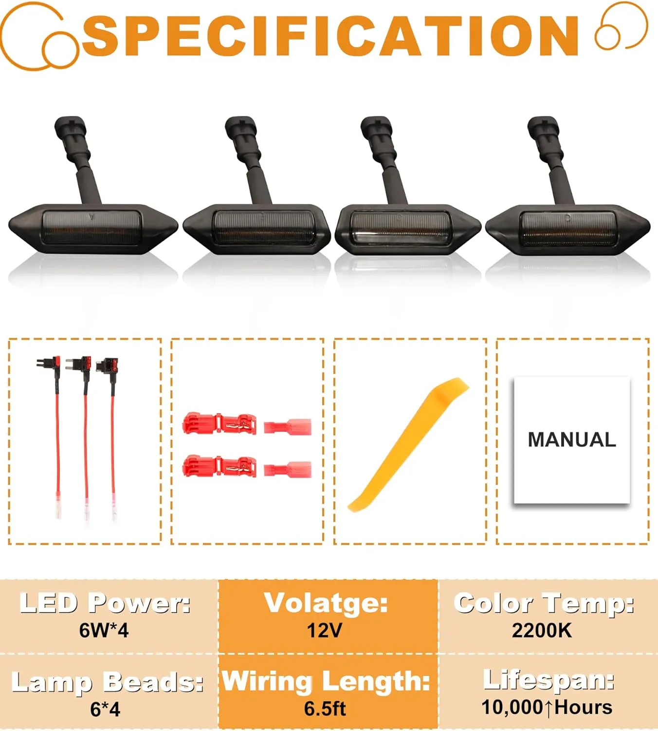 LED Grille Lights for 2019-2024 Toyota RAV4 Grille Lights Front Grill Light for RAV4 Accessories 2022 2021 2020 2023 (Amber, LE XLE Premium Limited)