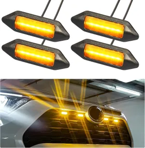 LED Grille Lights for 2019-2024 Toyota RAV4 Grille Lights Front Grill Light for RAV4 Accessories 2022 2021 2020 2023 (Amber, LE XLE Premium Limited)