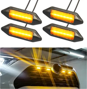 LED Grille Lights for 2019-2024 Toyota RAV4 Grille Lights Front Grill Light for RAV4 Accessories 2022 2021 2020 2023 (Amber, LE XLE Premium Limited)