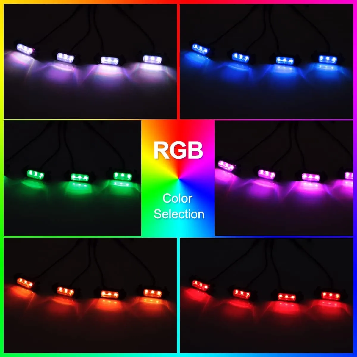 LED Grille Lights for Tacoma TRD Pro 2016 2017 2018 2019 2020 2021, APP Control Multicolor RGB Grill Light with 4 in 1 Cable