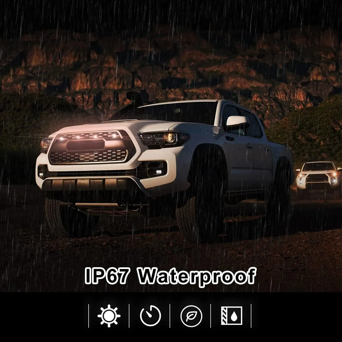 LED Grille Lights for Tacoma TRD Pro 2016 2017 2018 2019 2020 2021, APP Control Multicolor RGB Grill Light with 4 in 1 Cable