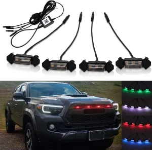 LED Grille Lights for Tacoma TRD Pro 2016 2017 2018 2019 2020 2021, APP Control Multicolor RGB Grill Light with 4 in 1 Cable
