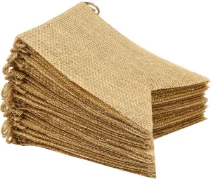 LEOBRO 48 Pcs Burlap Banner, 30 Ft Swallowtail Flag, DIY Decoration for Holidays, Wedding, Camping, Party, New Year Decorations, Merry Christmas Banner, Indoor Christmas Decoration
