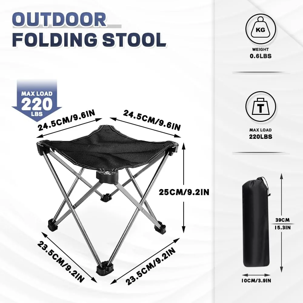 Lightweight Camping Stool 7075 Aluminum Small Folding Camping portable Chair with Carry Bag Retractable Backpacking Stool for Travel Camping Hiking Fishing Garden Work Picnic BBQ Outdoor（2 pcs）