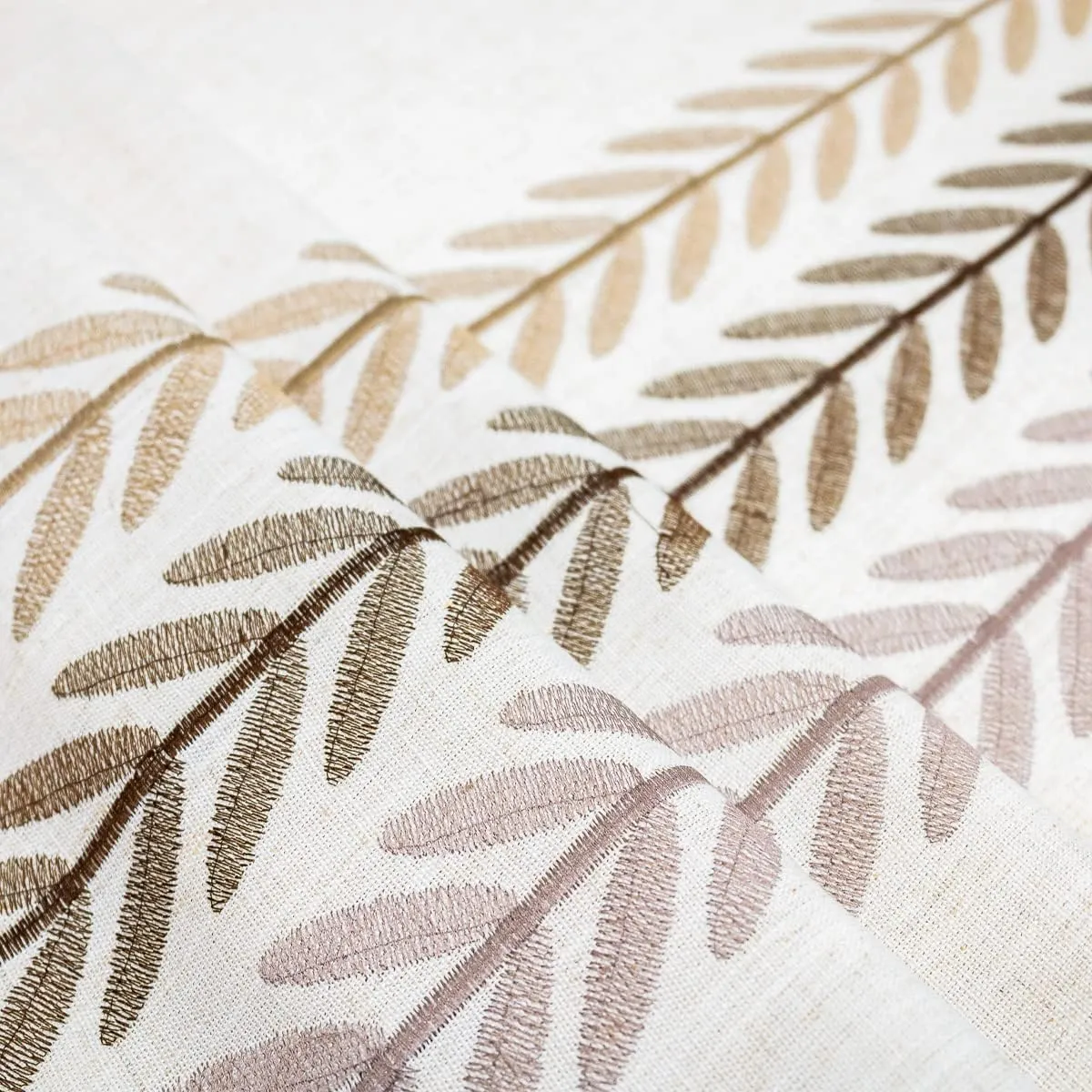 Linen Rectangle Table Cloth Waterproof Cotton Fabric Farmhouse Burlap Rustic Boho Embroidered Leaf Oblong Tablecloth for Party Holiday,Camping,Picnic,Kitchen and Dining Room Table Decor,55"x 102"