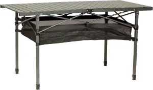 Lippert Camping Dining Table, Slatted Aluminum Tabletop, Foldable Design, Heavy-Duty Steel Legs, Powder-Coated Protection, Mesh Storage Shelf, 80-lb. Capacity, Carrying Bag - 2022122524