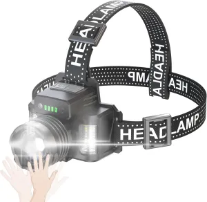 Lixada Running LED Headlamp Multi Modes with Motion Sensor 800-1000lm IPX4 Waterproof, Headlight USB Rechargeable Zoomable Head Lamp Work Light Flashlight for Camping Climbing Car Repairs Cycling