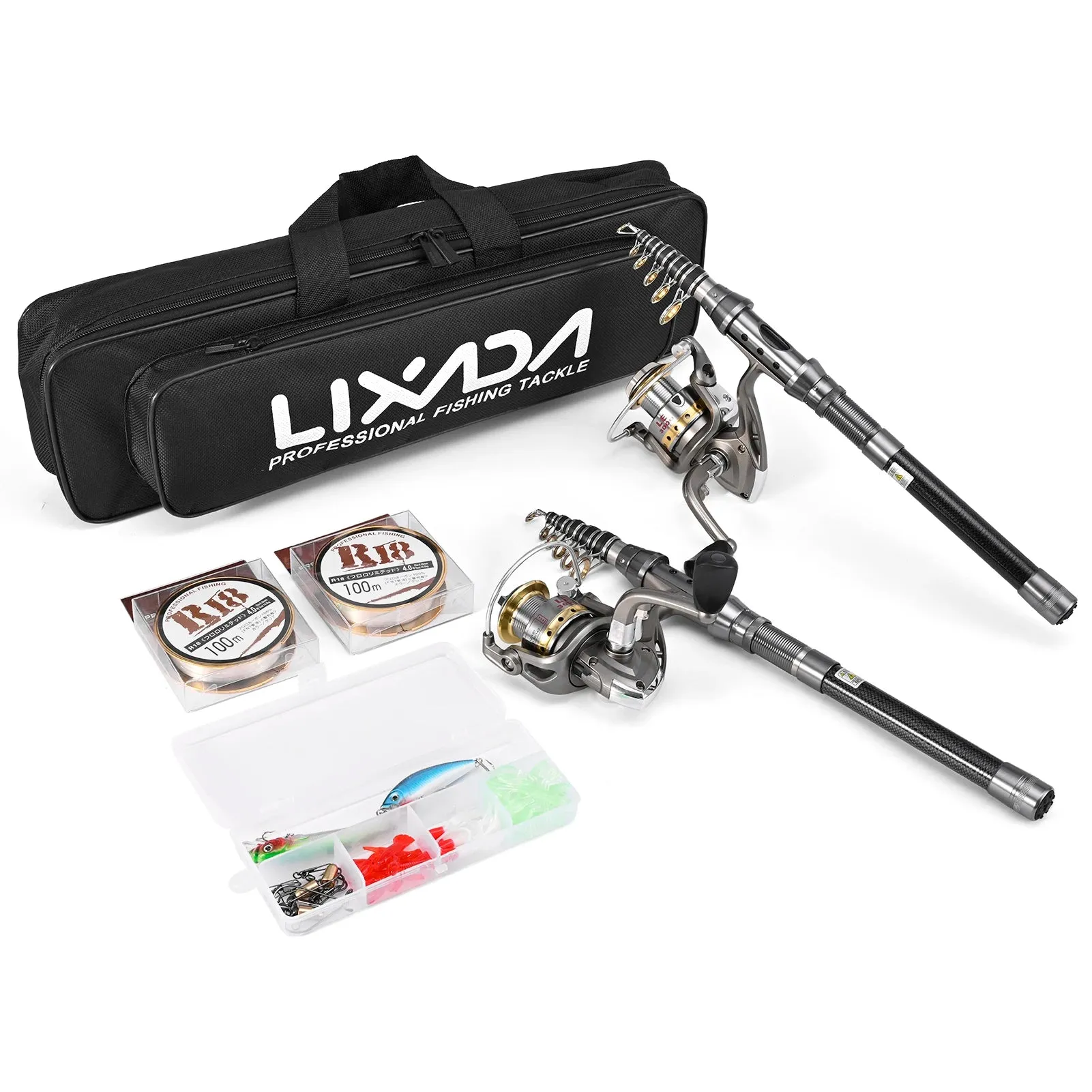 LIXDA Fishing Pole Combo Set (2pcs   gear)